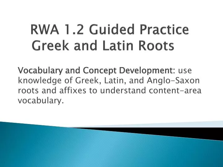 rwa 1 2 guided practice greek and latin roots