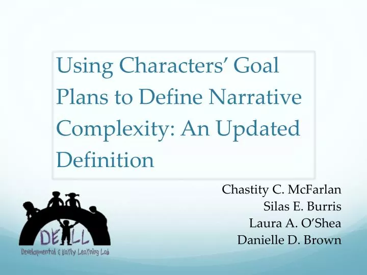 using characters goal plans to define narrative complexity an updated definition