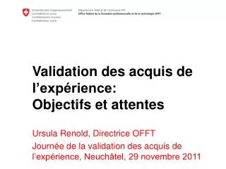 validation des acquis de l exp rience objectifs et attentes