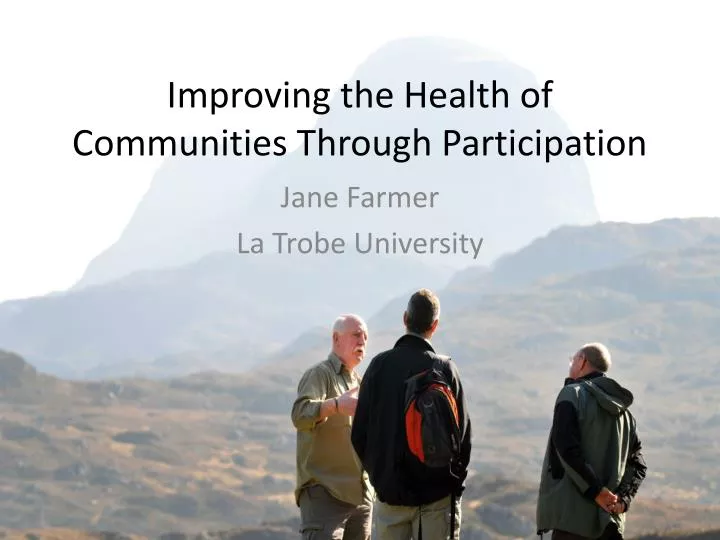 improving the health of communities through participation