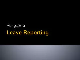 Leave Reporting