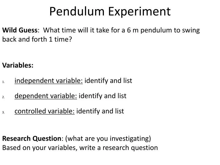 pendulum experiment