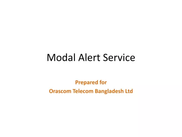 modal alert service