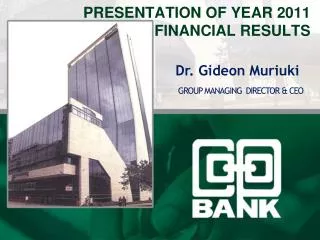 PRESENTATION OF YEAR 2011 FINANCIAL RESULTS