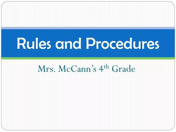 rules and procedures