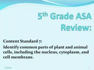 5 th Grade ASA Review: