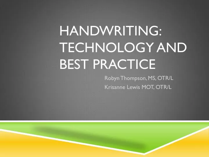 handwriting technology and best practice
