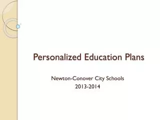 Personalized Education Plans