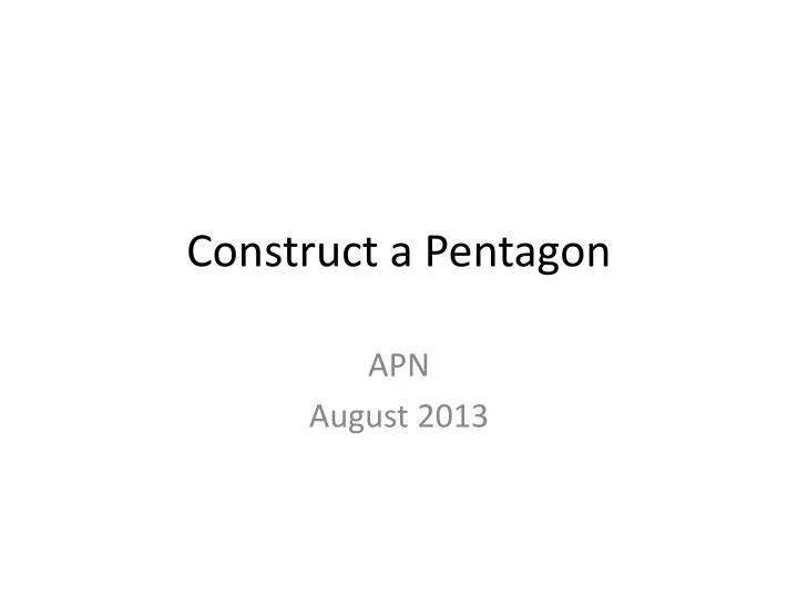 construct a pentagon
