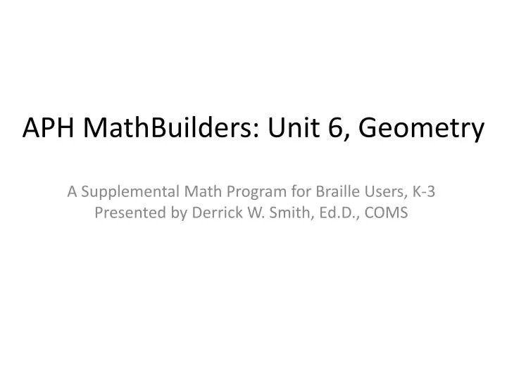 aph mathbuilders unit 6 geometry