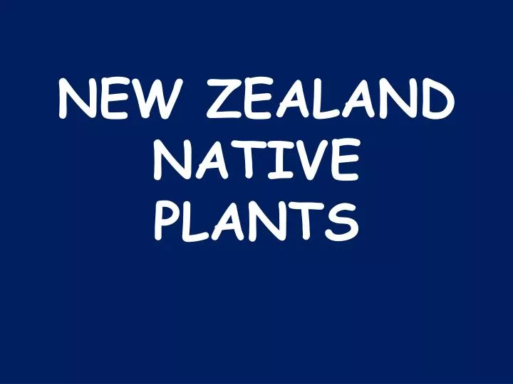 new zealand native plants