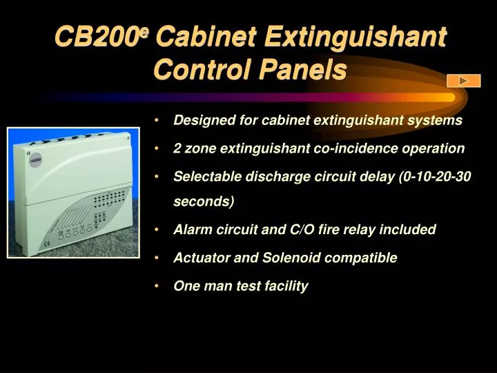 cb200 e cabinet extinguishant control panels