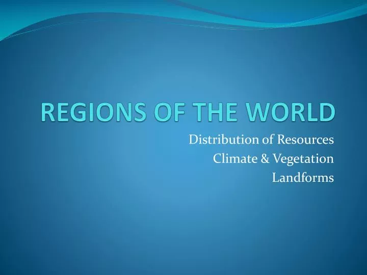 regions of the world