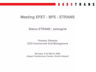 Meeting EFET - BFE - ETRANS