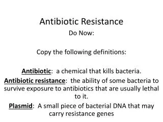 Antibiotic Resistance