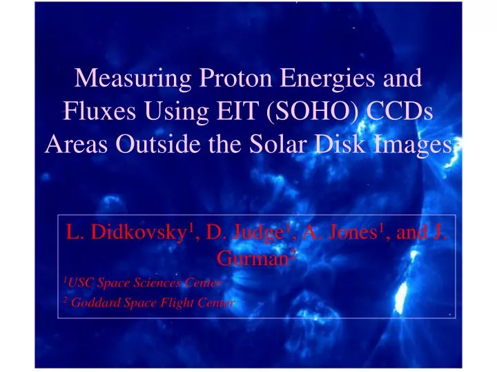 measuring proton energies and fluxes using eit soho ccds areas outside the solar disk images