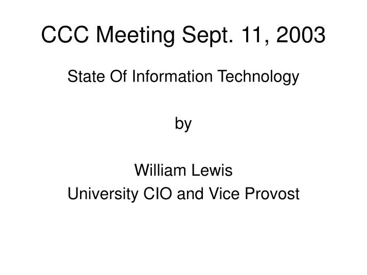ccc meeting sept 11 2003