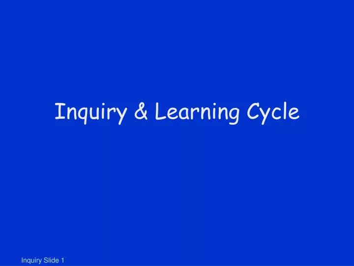 inquiry learning cycle