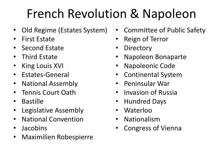 french revolution napoleon