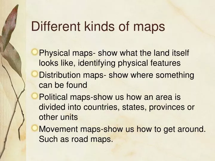 different kinds of maps