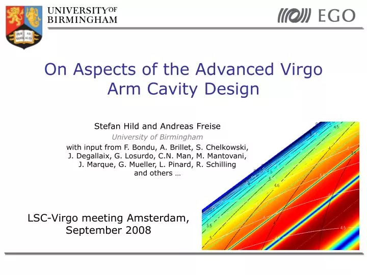 on aspects of the advanced virgo arm cavity design
