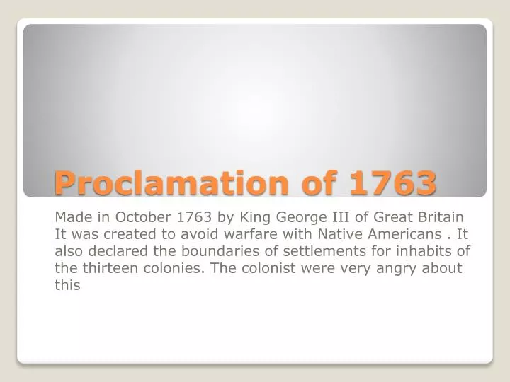 proclamation of 1763