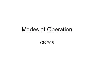 modes of operation