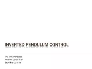 Inverted Pendulum Control