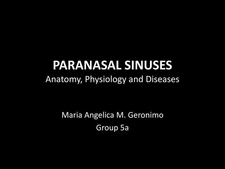 paranasal sinuses anatomy physiology and diseases