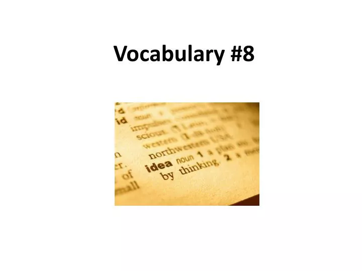 vocabulary 8