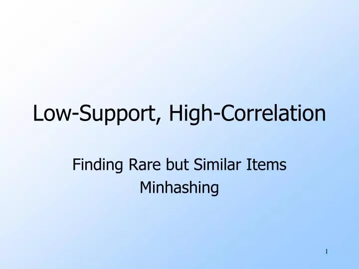 low support high correlation