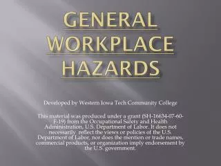 General Workplace Hazards