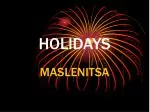 HOLIDAYS - slide 1