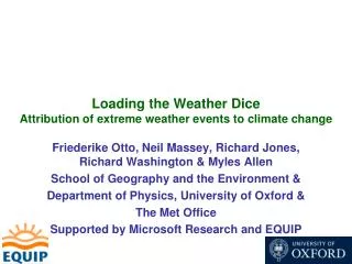 loading the weather dice attribution of extreme weather events to climate change