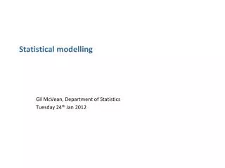 Statistical modelling