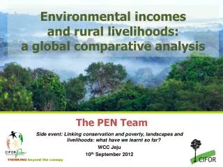 Environmental incomes and rural livelihoods: a global comparative analysis