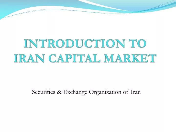 introduction to iran capital market