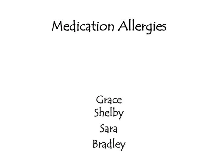 medication allergies