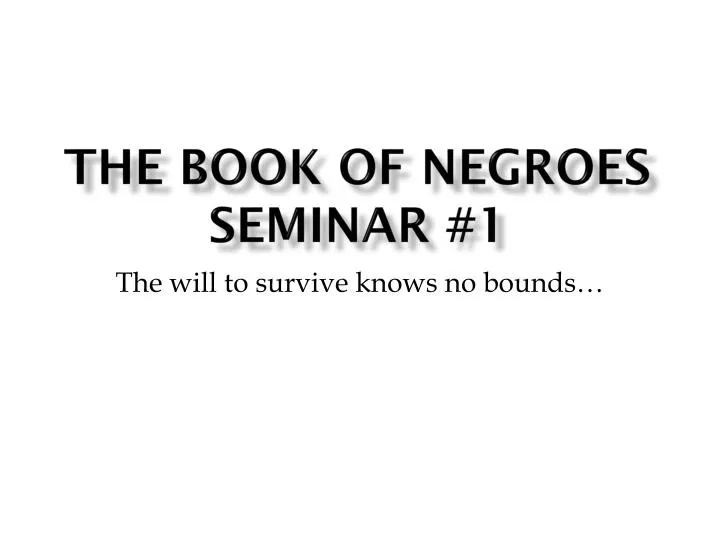 the book of negroes seminar 1