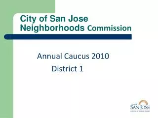 City of San Jose Neighborhoods Commission