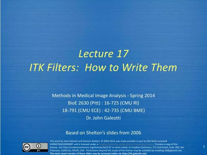 lecture 17 itk filters how to write them
