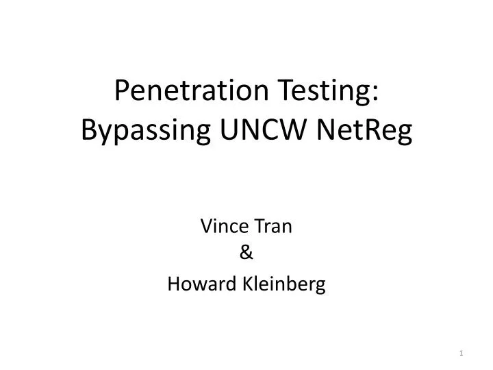 penetration testing bypassing uncw netreg