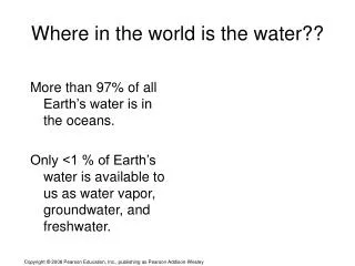 Where in the world is the water??