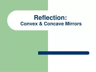 Reflection: Convex &amp; Concave Mirrors