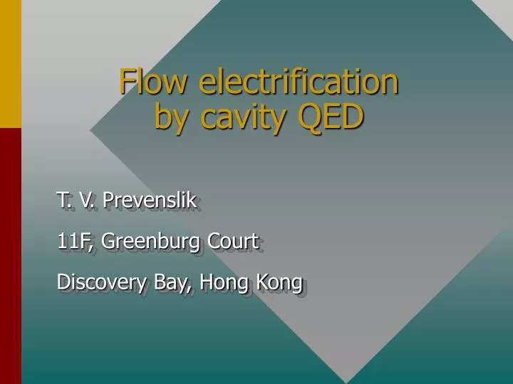 flow electrification by cavity qed