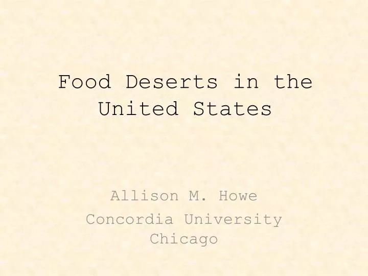 food deserts in the united states