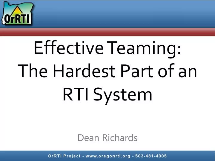 effective teaming the hardest part of an rti system