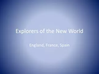 explorers of the new world