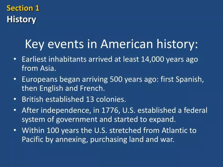 key events in american history