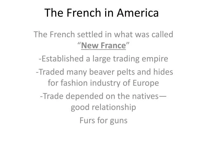 the french in america